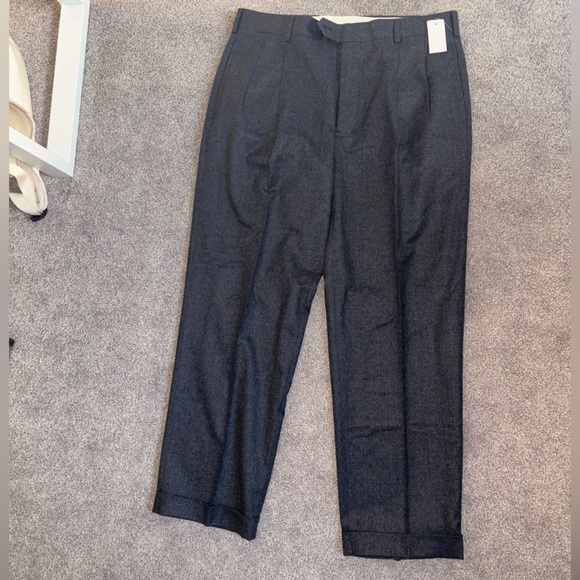 Brooks Brothers Charcoal Dress Pants Pleated 34x28 cuffed - NWT